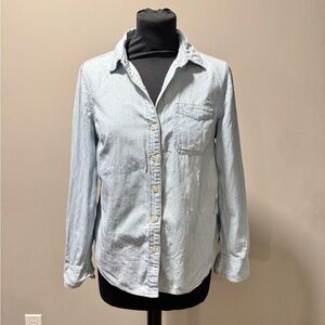 Light Blue Denim Button-Up Shirt